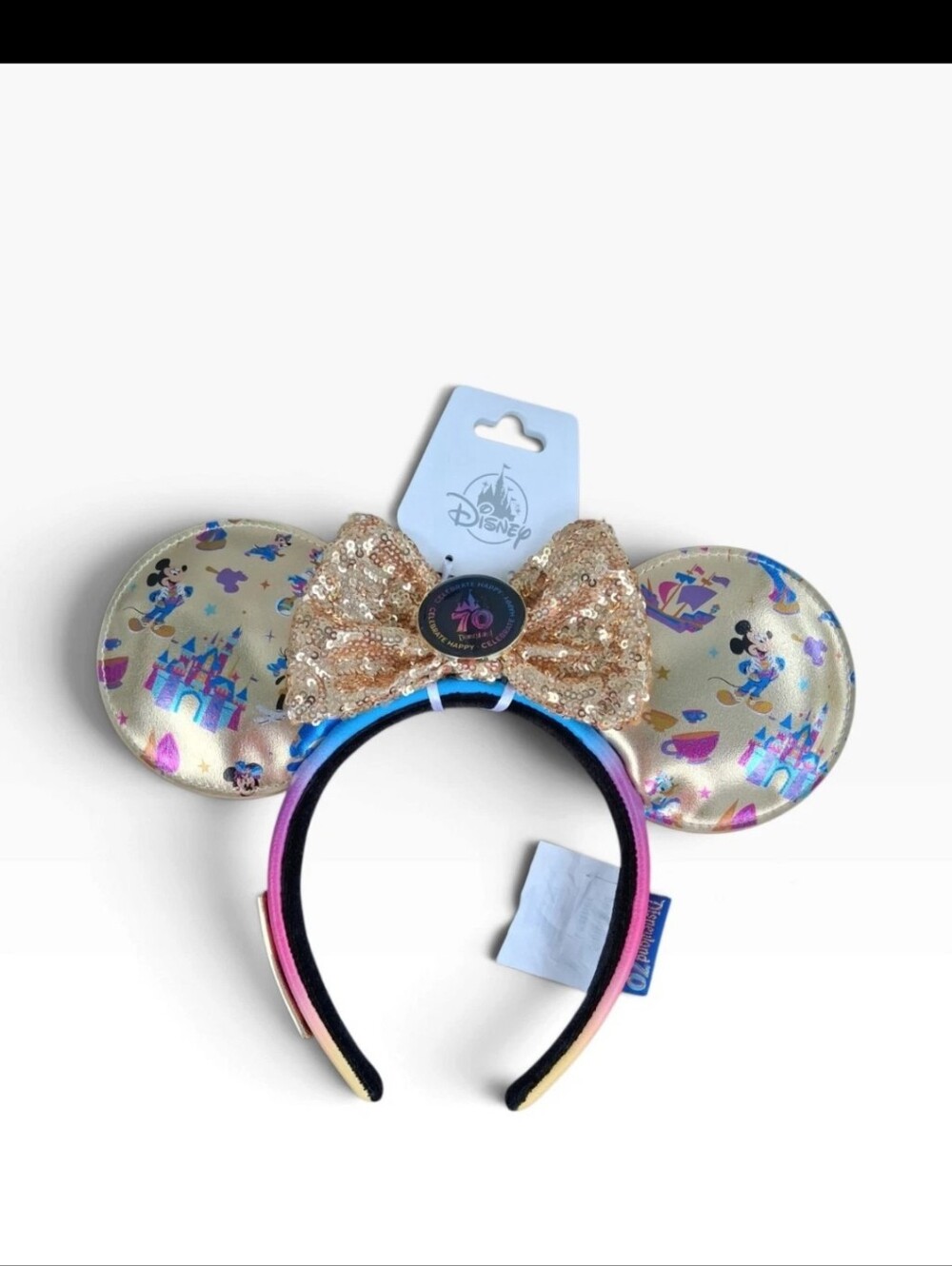 NEW DISNEYLAND 70TH ANNIVERSARY CELEBRATION LOUNGEFLY MICKEY BOW EARS HEADBAND